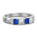 Personalised Birthstone Classic Princess Cut Ring Silver