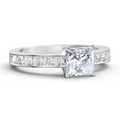 Personalised Birthstone Eternity Ring With Twin Accent Rows Silver