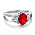 Personalised Birthstone Eternity Ring with Twin Accent Rows Silver