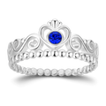 Personalised Birthstone Princess Ring Silver