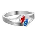 Personalized Birthstone Promise Ring with Engraving Silver