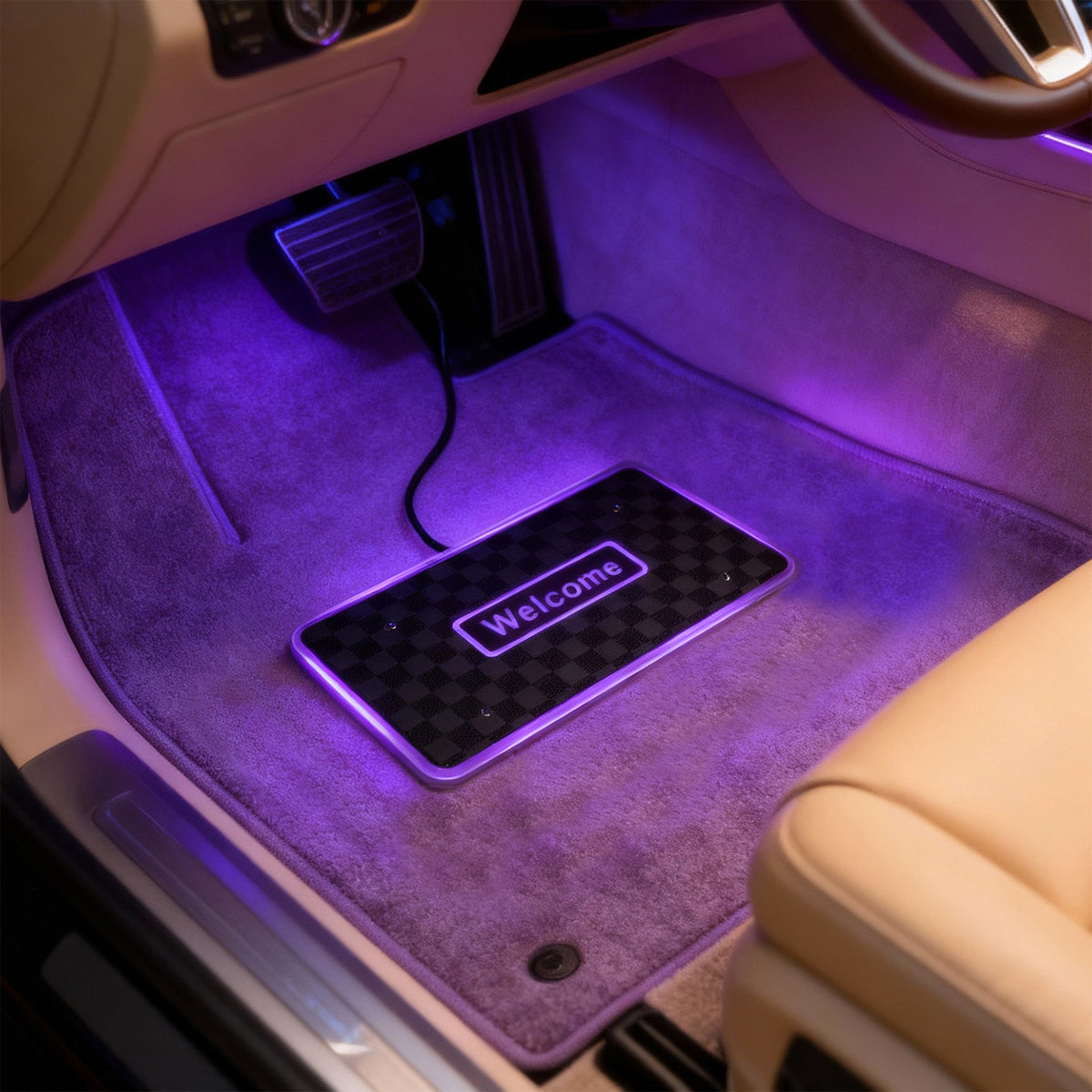 Customized Car Led Colorful Floor Mats Interior Atmosphere Lights Foot Bottom Atmosphere Lights