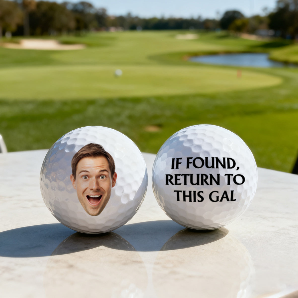 Custom Photo Golf Ball If Found Return To This Guy - Gift For Dad, Father, Grandpa, Golfer, Golf Lover