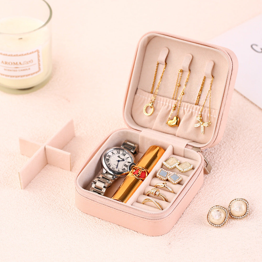 Personalized Birth Flower Jewelry Box Custom Leather Jewelry Organizer Storage Gift for Her