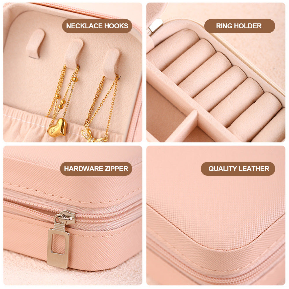 Personalized Birth Flower Jewelry Box Custom Leather Jewelry Organizer Storage Gift for Her
