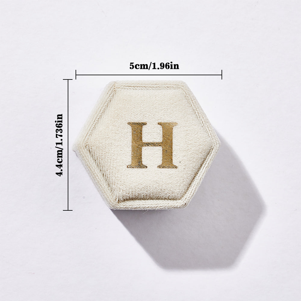 Personalized Ring Box Custom Text Hexagon Ring Box Engagement Wedding Ring Box