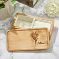Personalized Birth Flower Jewelry Box Custom Name Jewelry Organizer Gift for Her