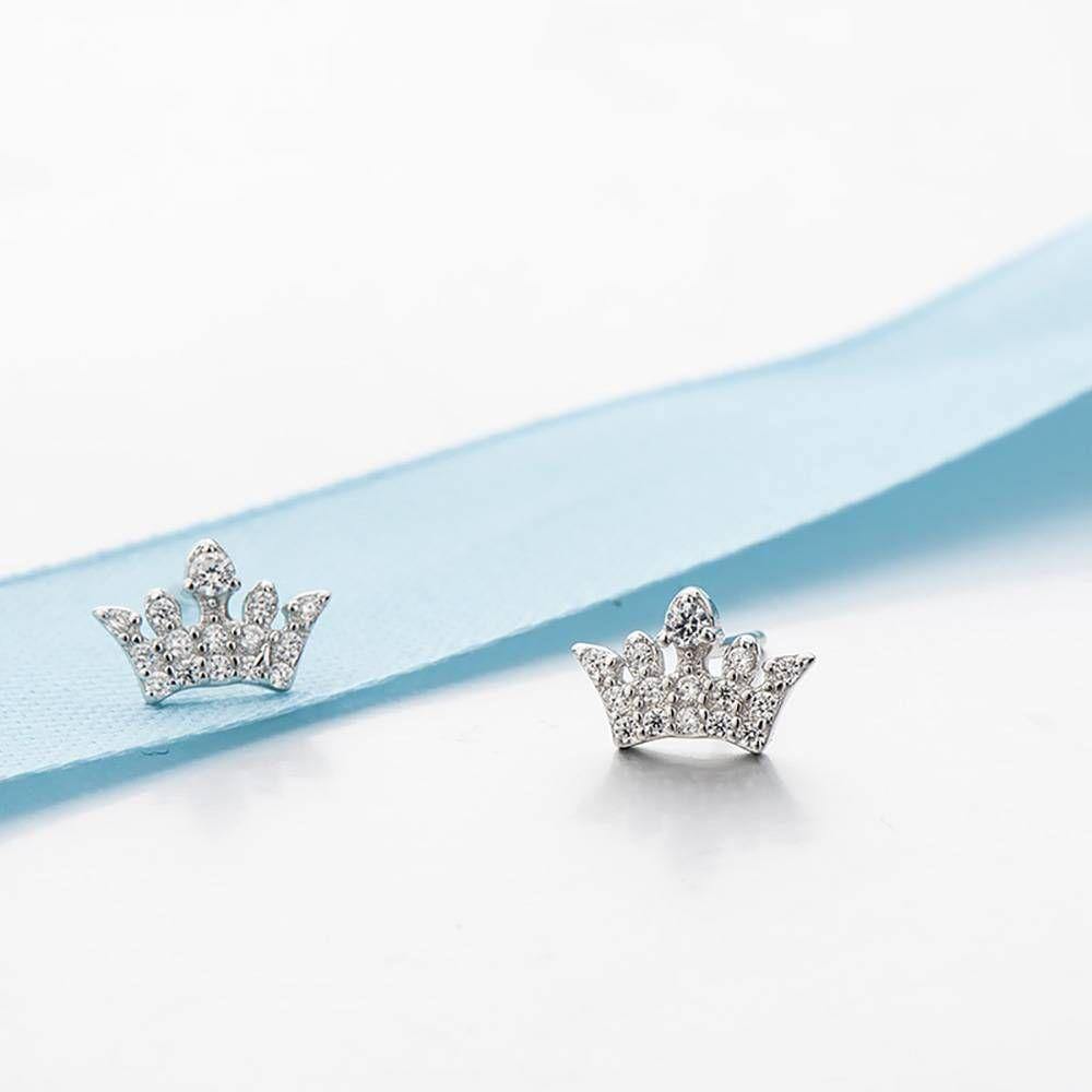 Crown Earrings Silver