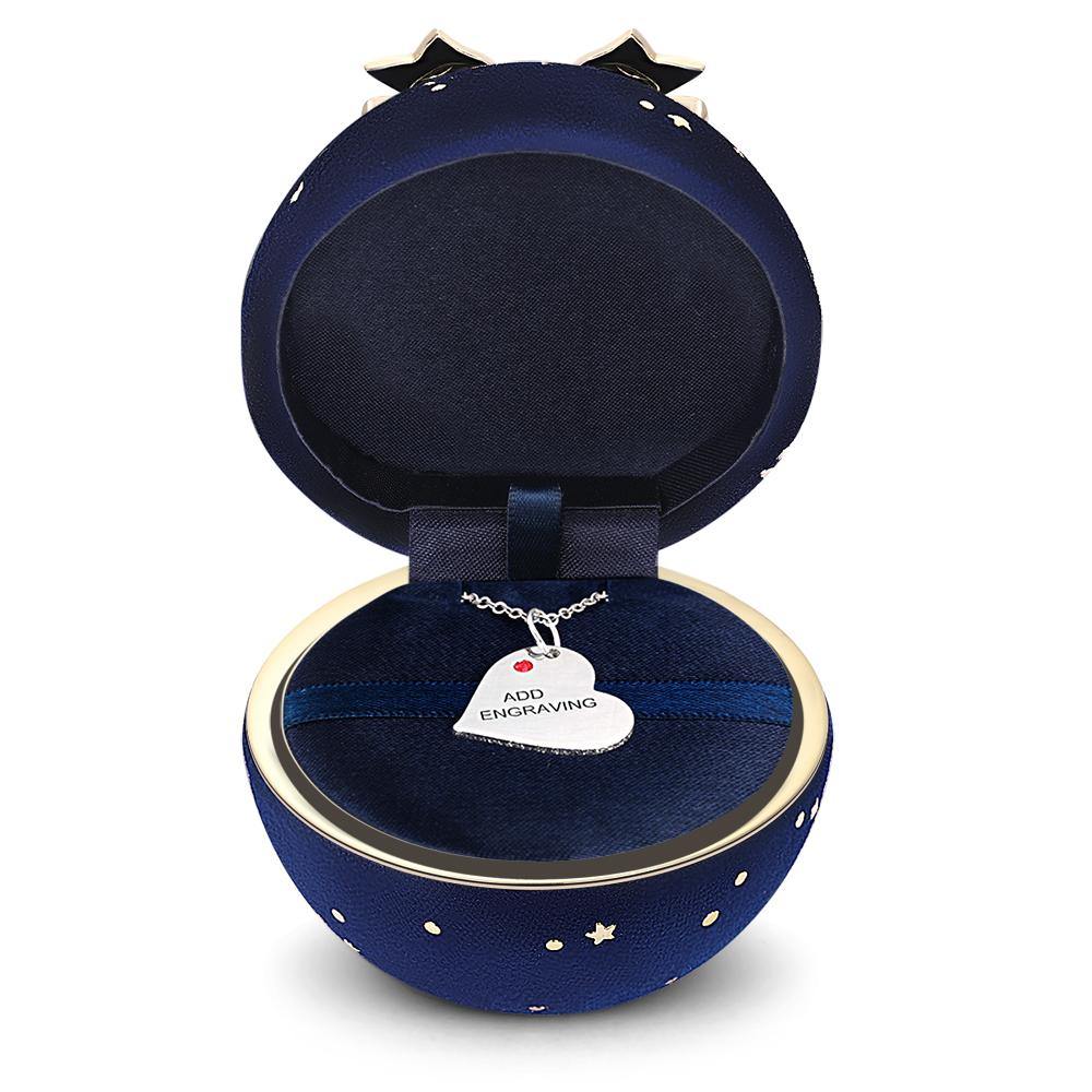 Handmade Corduroy Necklace Box Blue