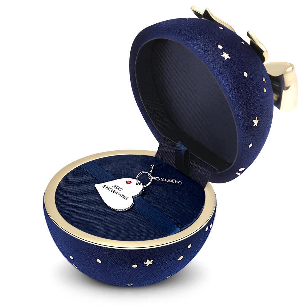 Handmade Corduroy Necklace Box Blue