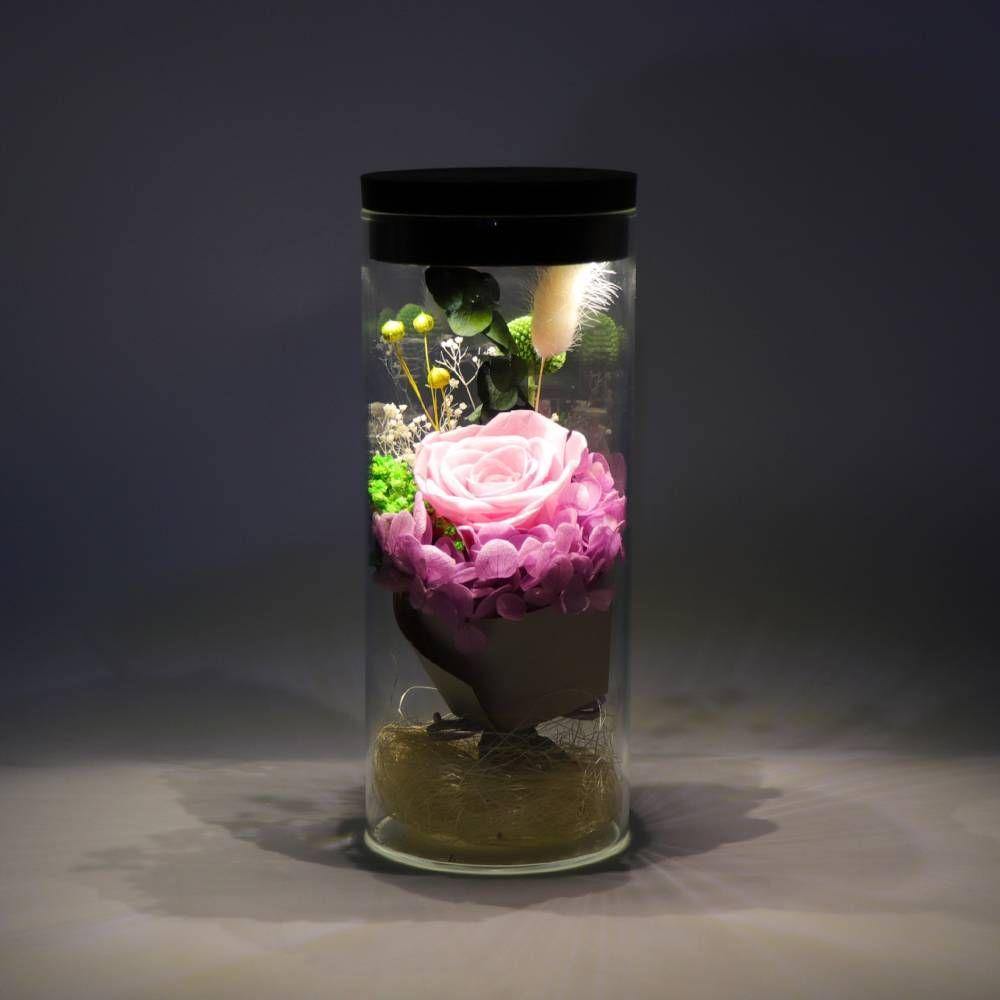 Night Lamp, LED Bottle Lamp Touch Light - Pink Flower