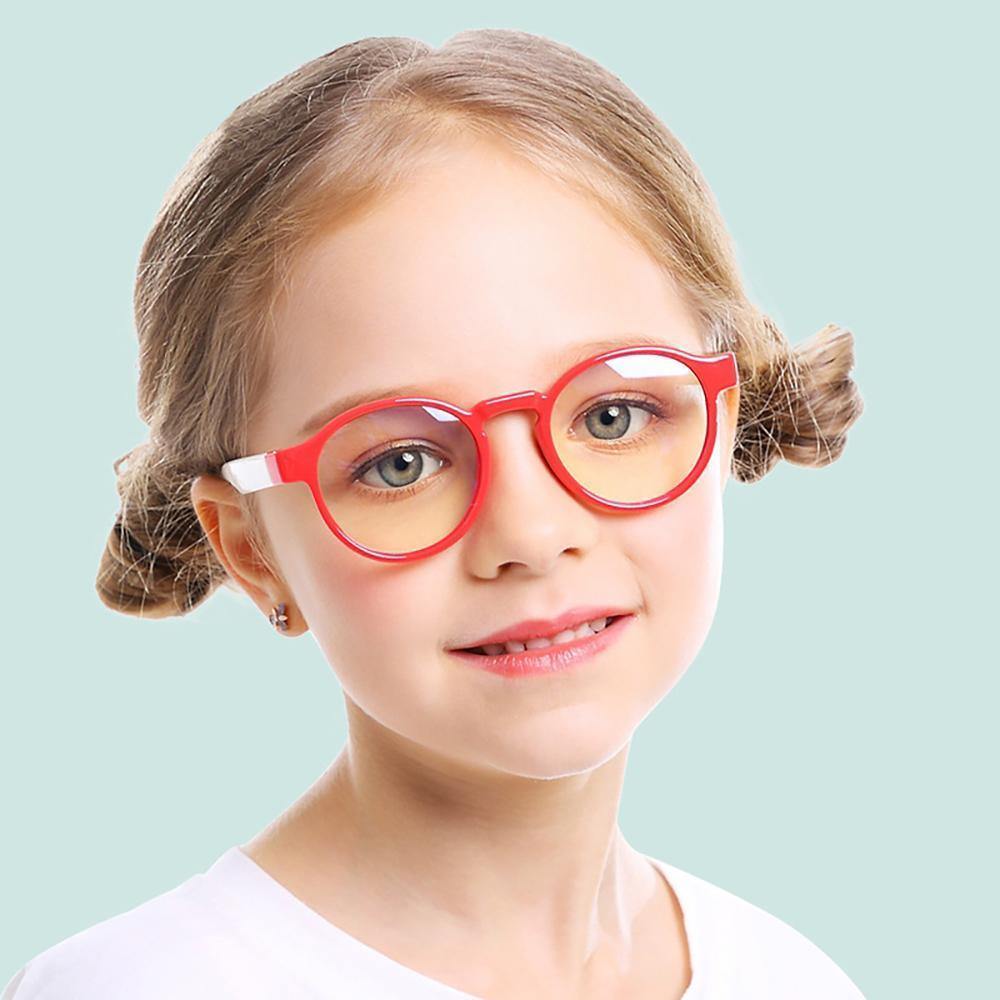 Kids Blue Light Blocking Glasses Super Flex Durable Red and White