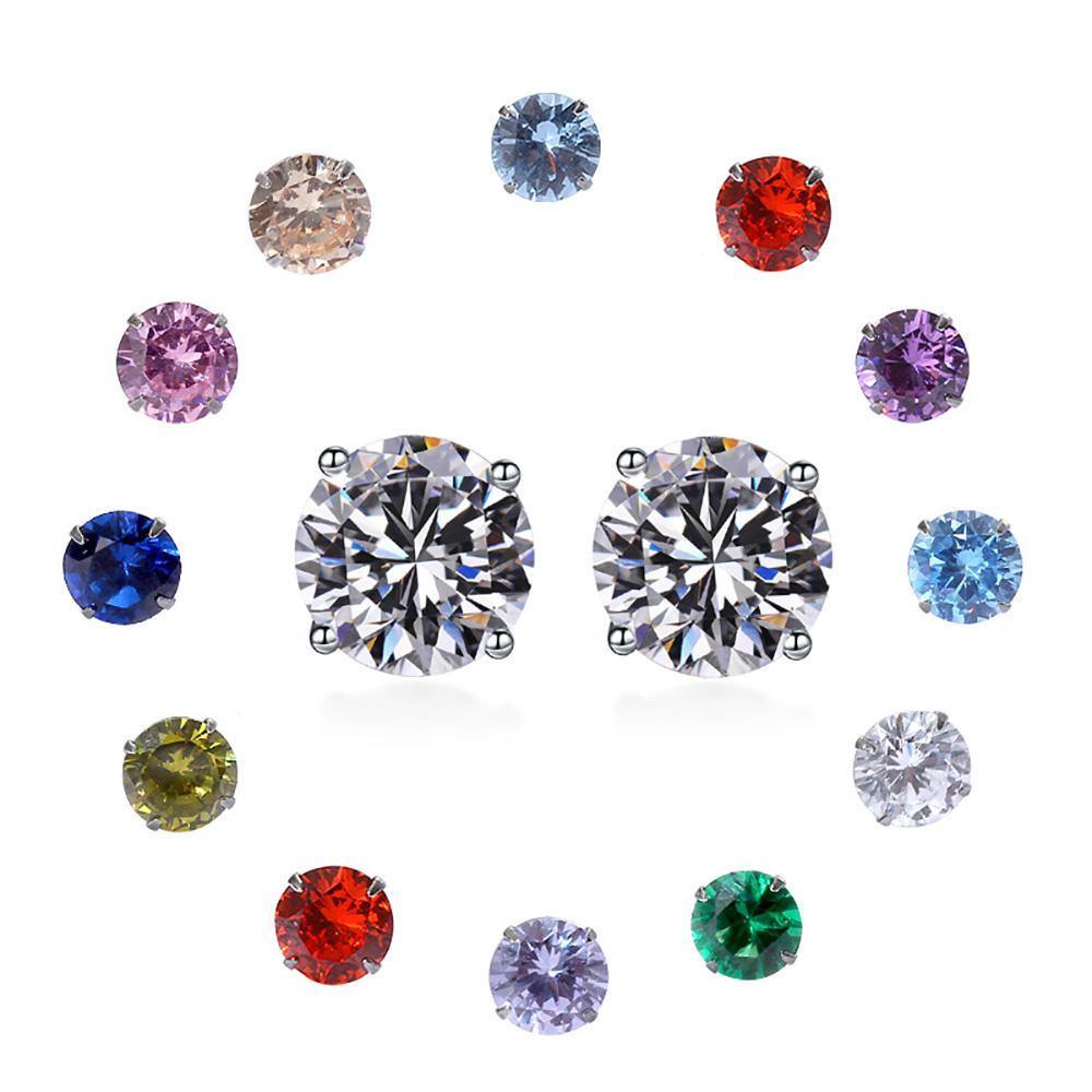 Earrings June Moonlight Diamond Shape Silver 6MM