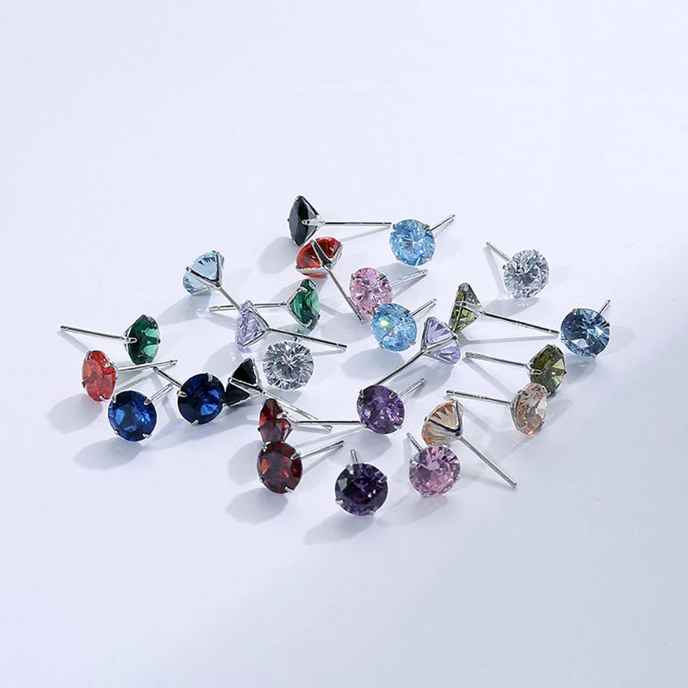 Earrings June Moonlight Diamond Shape Silver 6MM