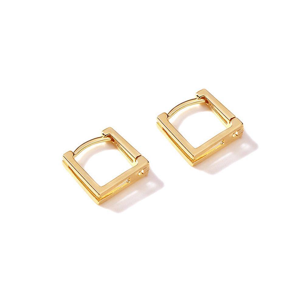 Square Earrings Gold Plated Copper Zircon