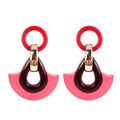 Stylish Earrings Pink Acrylic