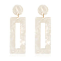 Square Earrings White Acrylic