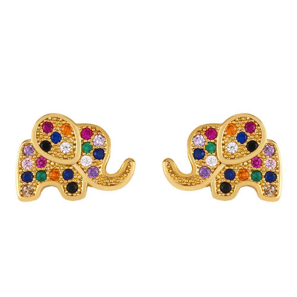 Elephant Earrings Colorful Cooper