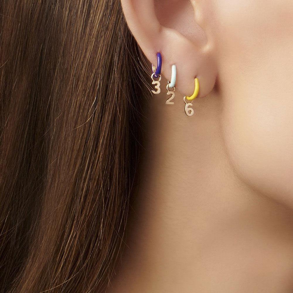 Number Earrings 0 Gold Plated Alloy