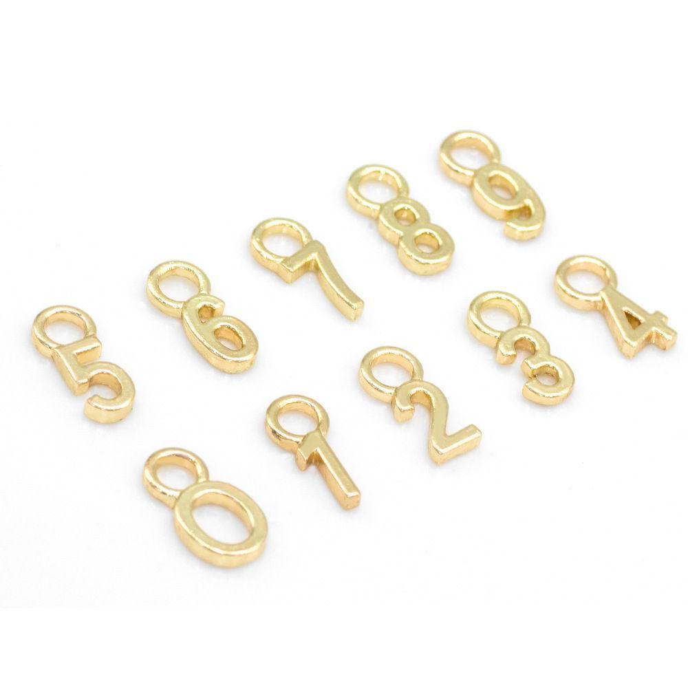Number Earrings 2 Gold Plated Alloy