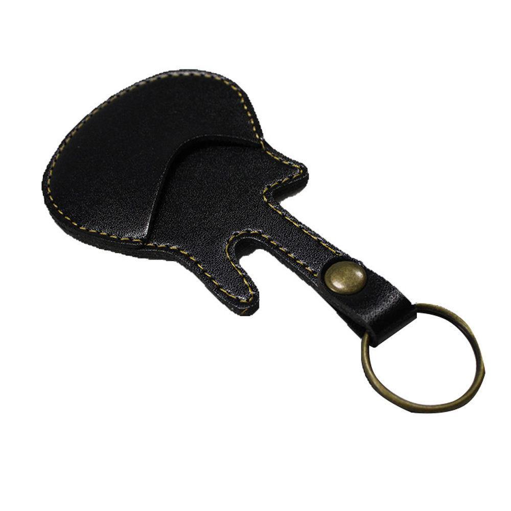 Guitar Pick Leather Case Pick Holder Guitar Shape