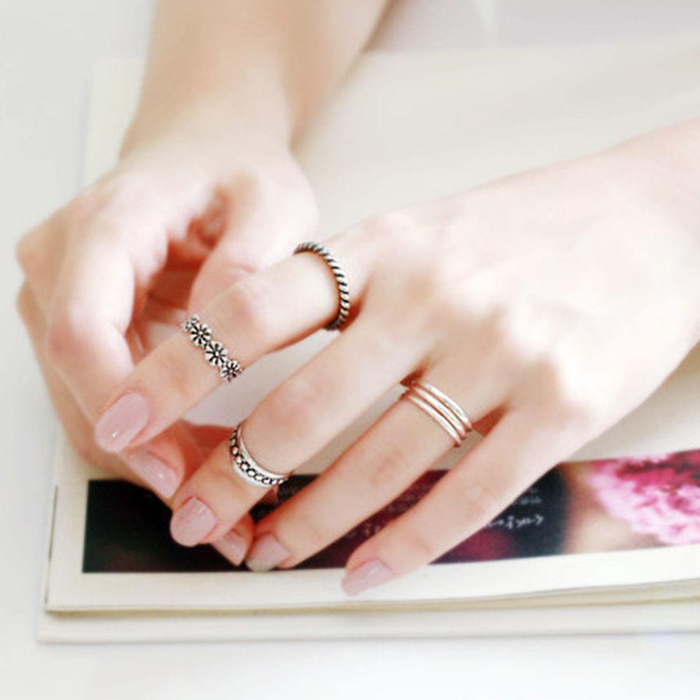 Vintage Open Toe Ring, Joint Ring Flower