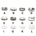 Vintage Open Toe Ring, Joint Ring Wavy Line