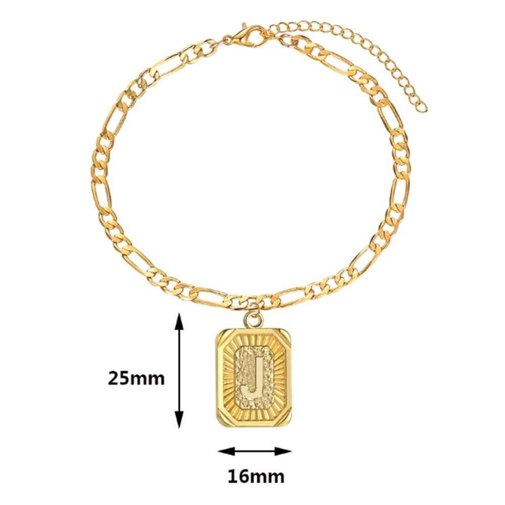 J Capital Letter Pendant Anklet Foot Chain (A to Z)