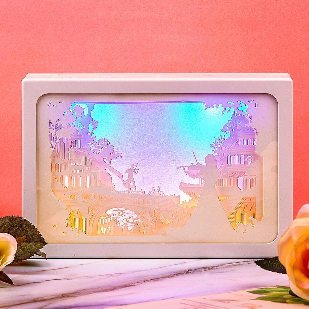 3D Paper Cut Light Horizontal Box Gifts