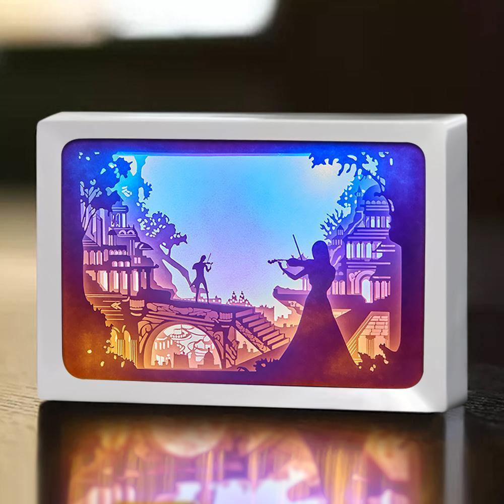 3D Paper Cut Light Horizontal Box Gifts