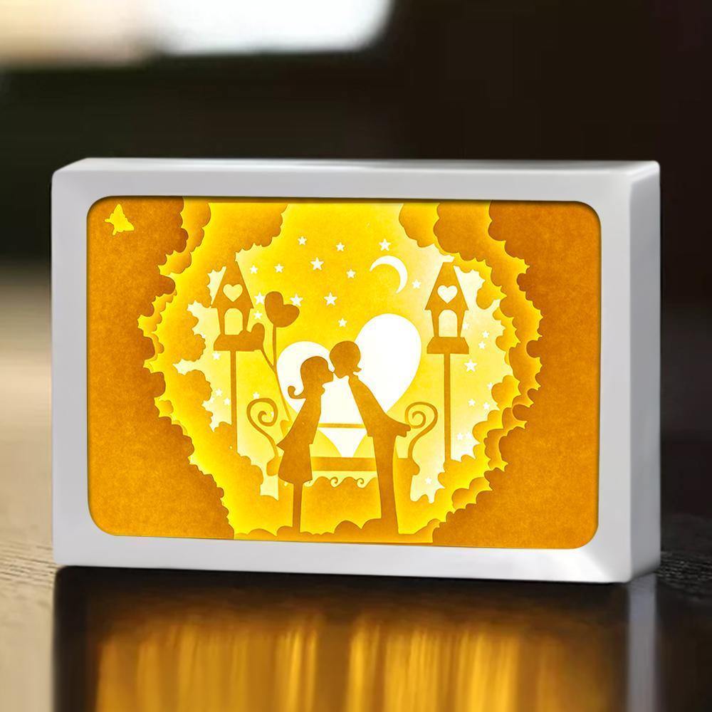3D Paper Cut Light Vertical Box Gifts