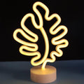 Home Night Light Neon Shape-Yellow Leaves