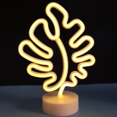 Home Night Light Neon Shape-Yellow Leaves