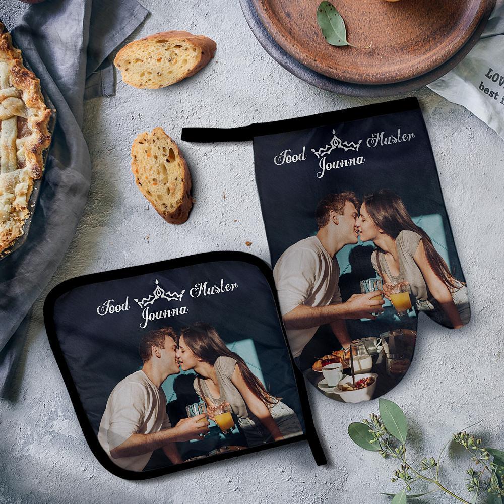 Engraved Photo Oven Glove Baking Glove Couples