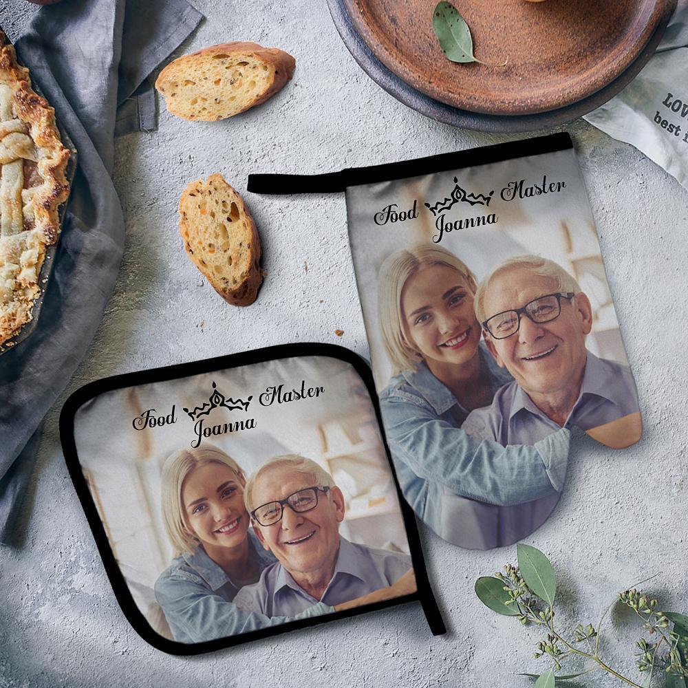 Engraved Photo Oven Glove Baking Glove Family Gift