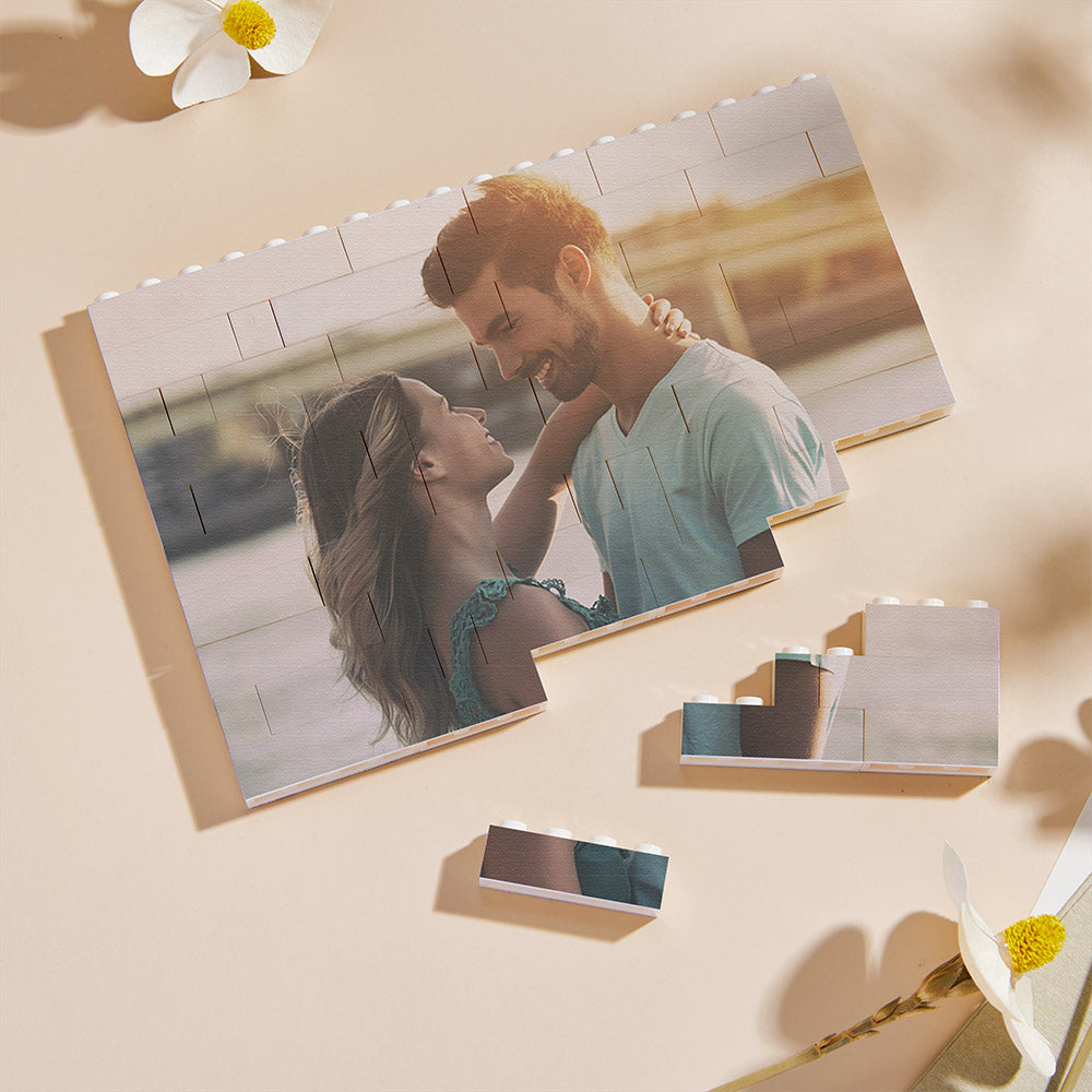 Personalised Photo Building Brick Custom Block Square Shape For Couple