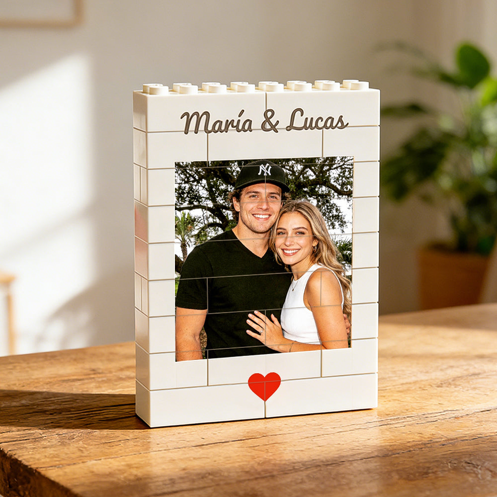 Custom Photo Building Brick Puzzle Personalised Blocks Puzzle Romantic Couple Gift Valentine's Day Gift for Lovers