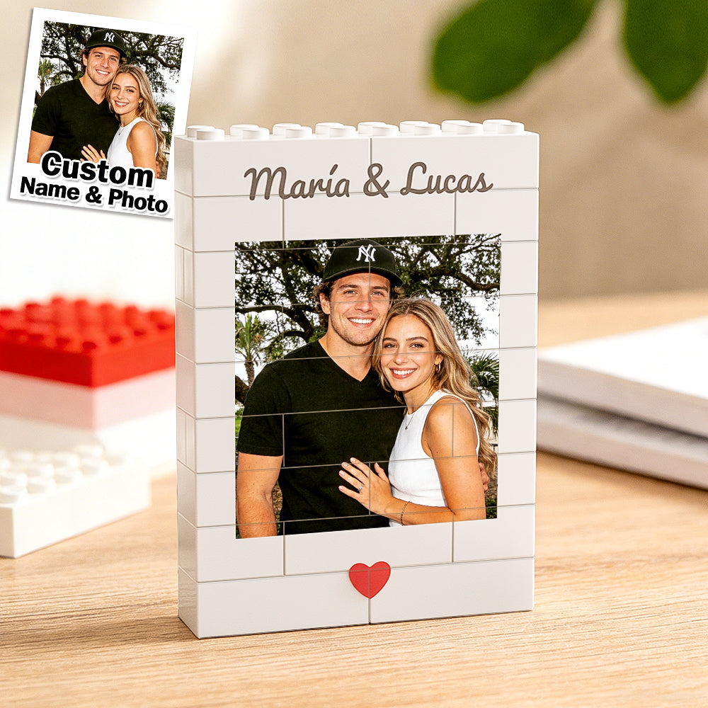 Custom Photo Building Brick Puzzle Personalised Blocks Puzzle Romantic Couple Gift Valentine's Day Gift for Lovers