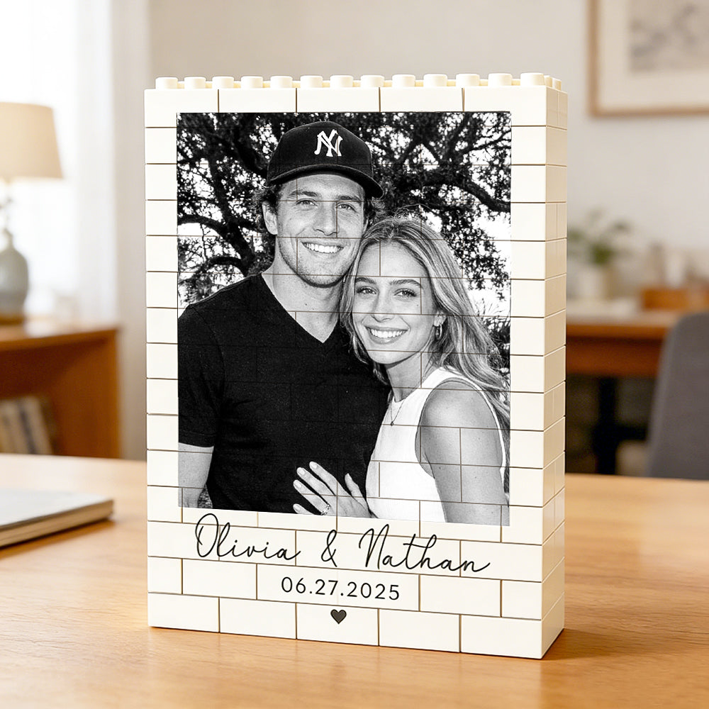 Custom Photo Building Brick Puzzle Personalised Blocks Puzzle Romantic Couple Gift Valentine's Day Gift for Lovers