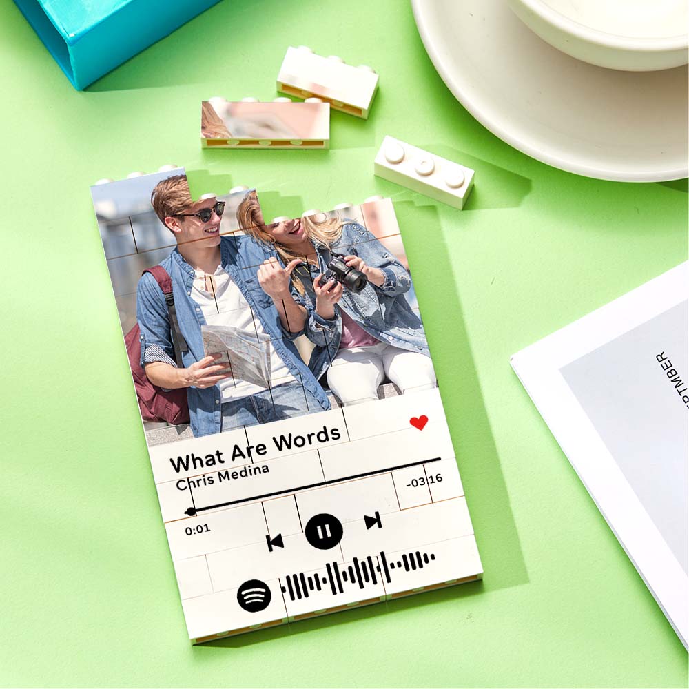 Personalized Photo Building Block Custom Spotify Code Gifts for Hm