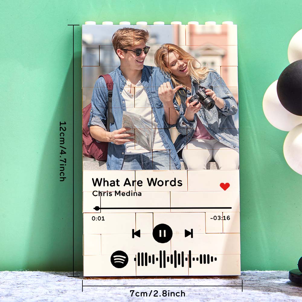 Personalized Photo Building Block Custom Spotify Code Gifts for Hm