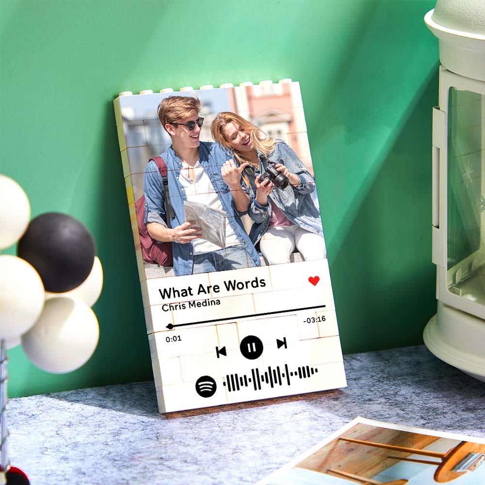 Personalized Photo Building Block Custom Spotify Code Gifts for Hm