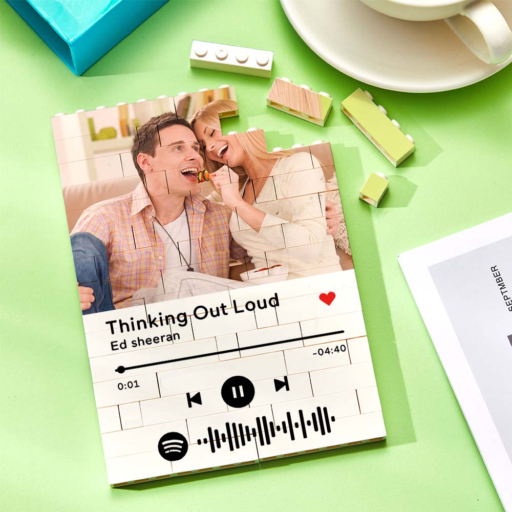 Personalized Photo Building Block Custom Spotify Code Gifts for Hm
