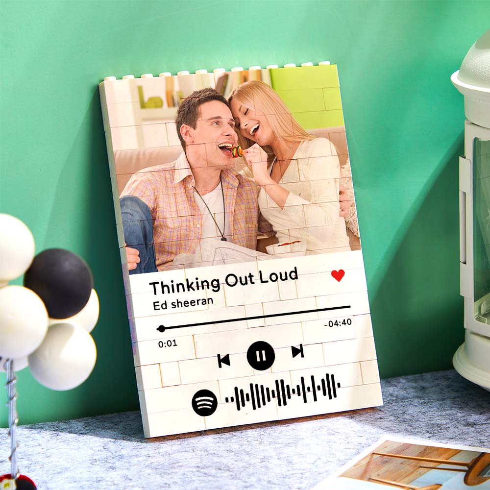 Personalized Photo Building Block Custom Spotify Code Gifts for Hm
