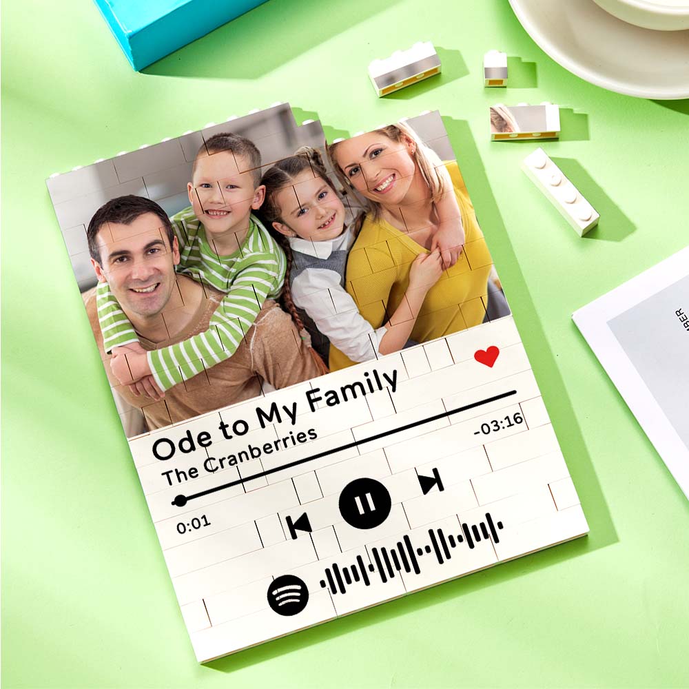 Personalized Photo Building Block Custom Spotify Code Gifts for Hm