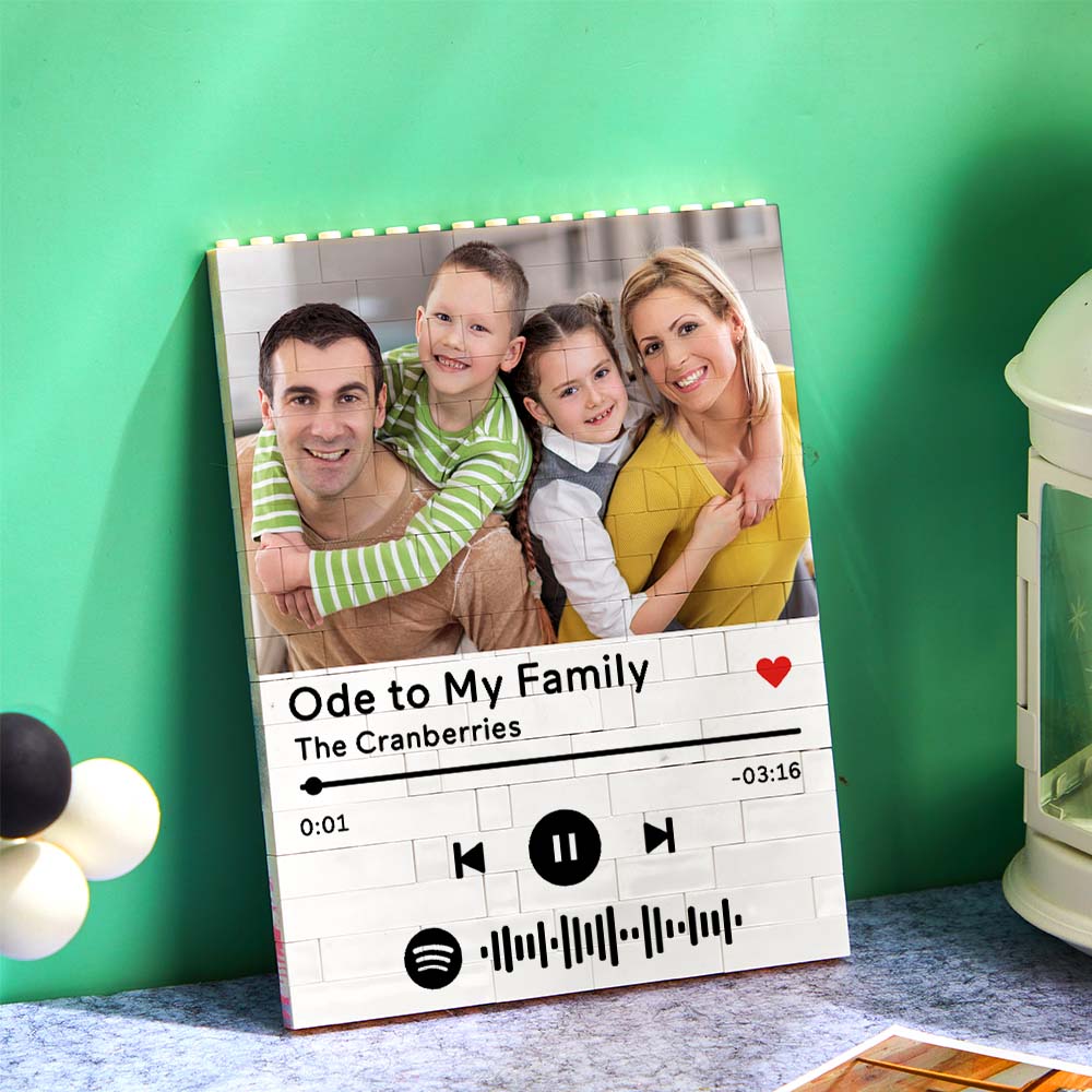 Personalized Photo Building Block Custom Spotify Code Gifts for Hm