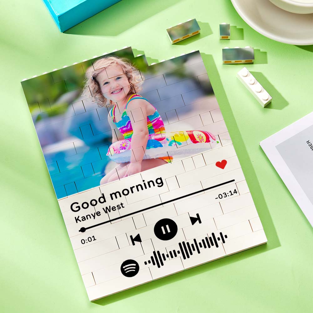 Personalized Photo Building Block Custom Spotify Code Gifts for Hm