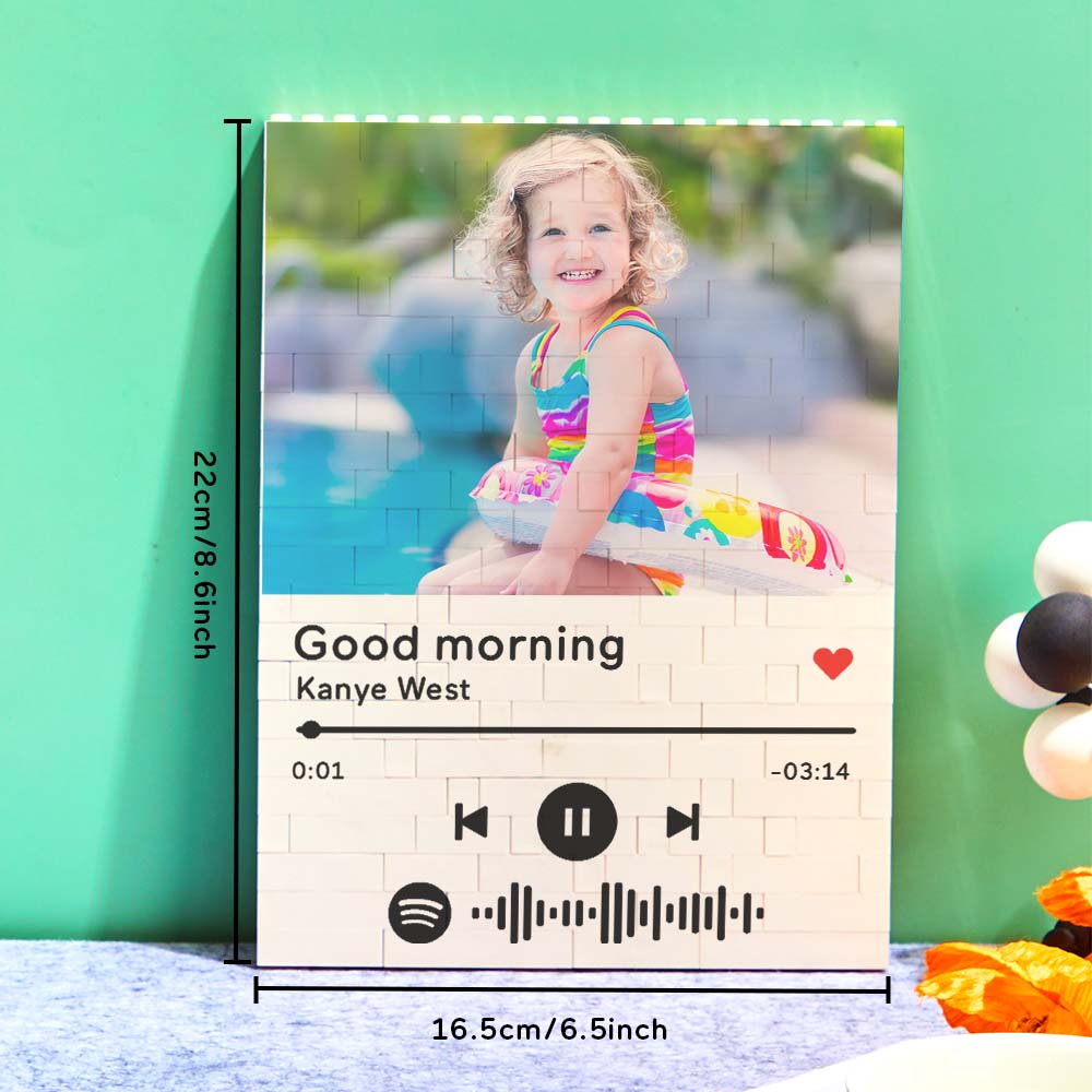 Personalized Photo Building Block Custom Spotify Code Gifts for Hm