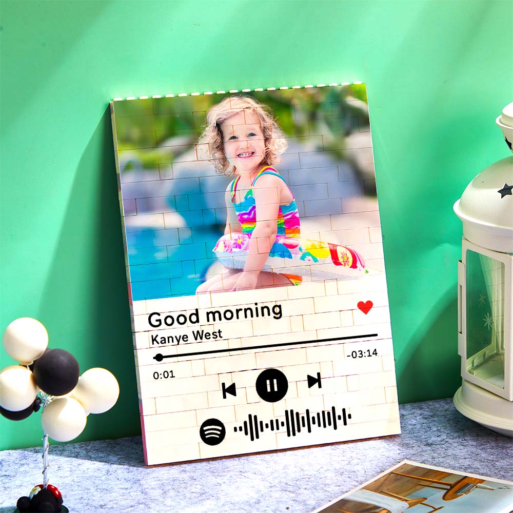 Personalized Photo Building Block Custom Spotify Code Gifts for Hm