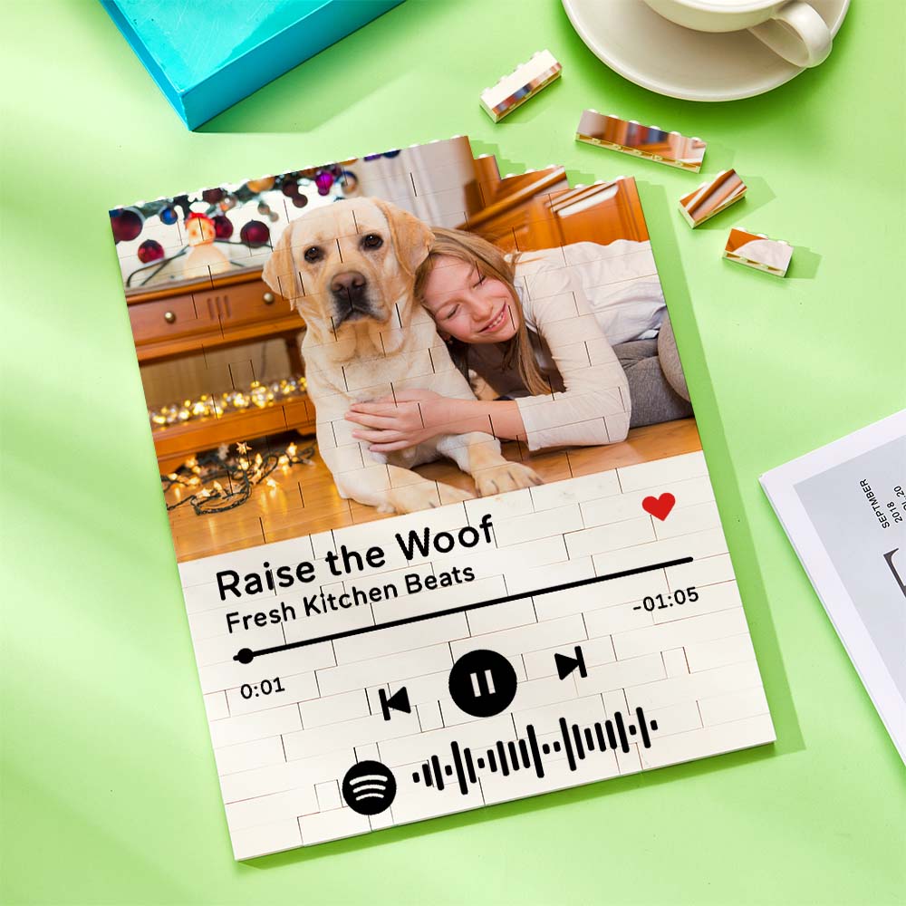 Personalized Photo Building Block Custom Spotify Code Gifts for Hm